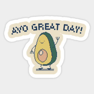 Avo Great Day! 8-Bit Pixel Art Avocado Sticker